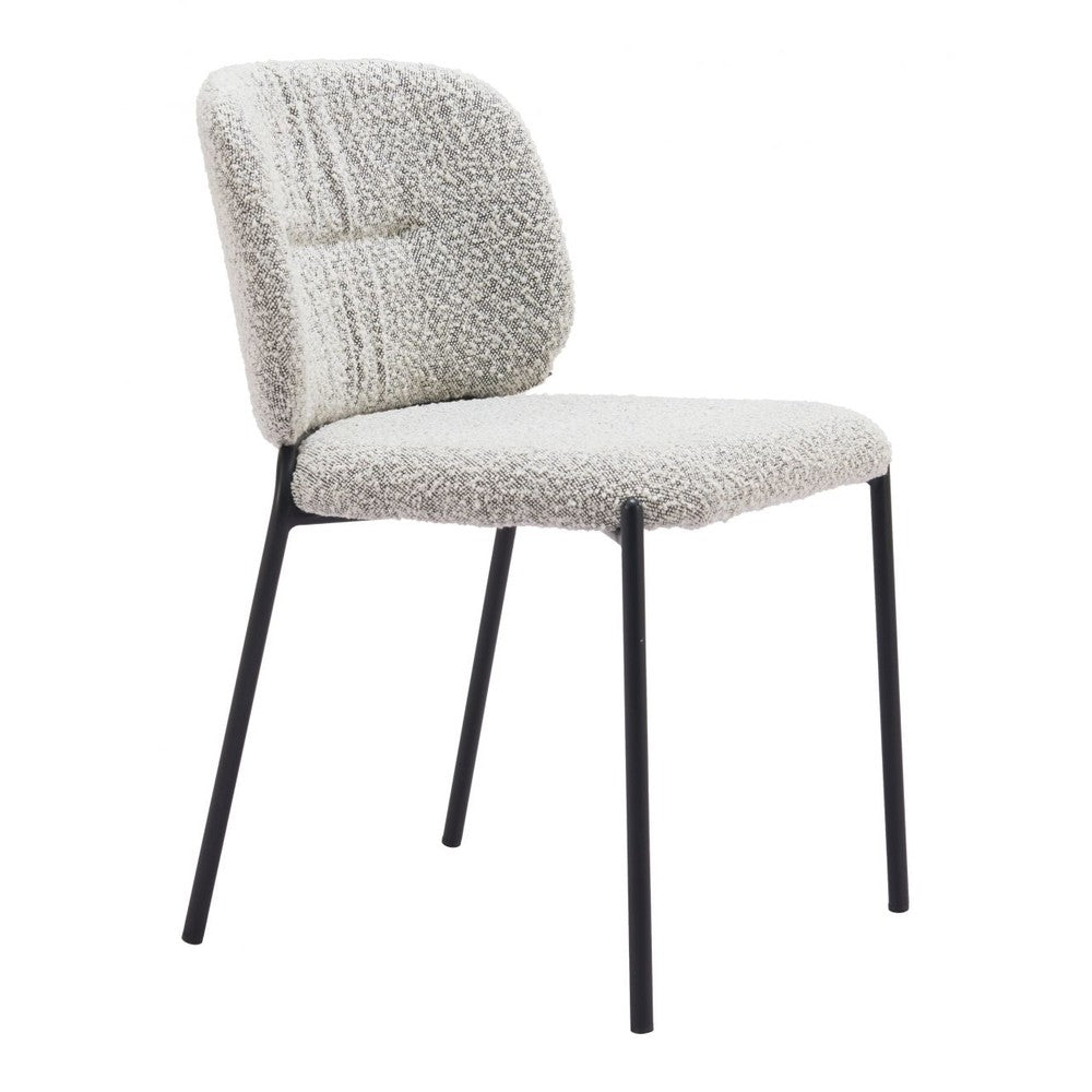 Plat Dining Chair Zuo 110348 | Textured Polyester Fabric, Powder Coated Steel | Gray