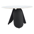 Toru Dining Table Zuo 110349 | Faux Marble Sintered Stone, Powder Coated Steel | White