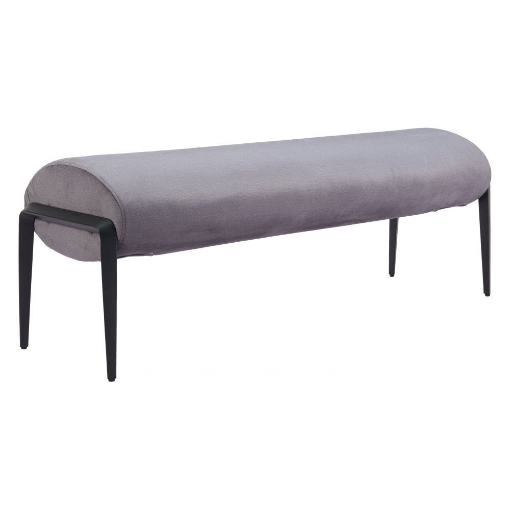 Glatt Bench Zuo 110350 | Velvet Polyester Fabric, Powder Coated Steel | Gray