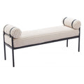 Barrow Bench Zuo 110353 | Corduroy Polyester Fabric, Powder Coated Steel | Cream