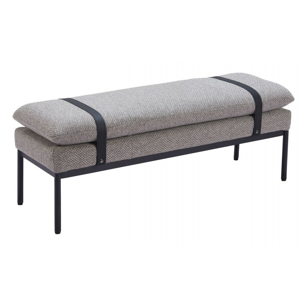 Padd Bench Zuo 110354 | Textured Polyester Fabric, Powder Coated Steel | Gray