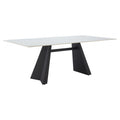 Inky Dining Table Zuo 110355 | Faux Marble Sintered Stone, Powder Coated Steel | White