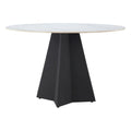 Izar Dining Table Zuo 110356 | Faux Marble Sintered Stone, Powder Coated Steel | White