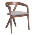 Cairo Dining Chair Zuo 110397 | Poly Linen Fabric, Rubberwood | Dove Gray & Walnut