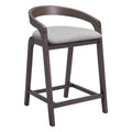 Troy Counter Stool Zuo 110399 | Poly Linen Fabric, Rubberwood | Dove Gray & Espresso