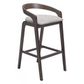 Troy Barstool Zuo 110400 | Poly Linen Fabric, Rubberwood | Dove Gray & Espresso