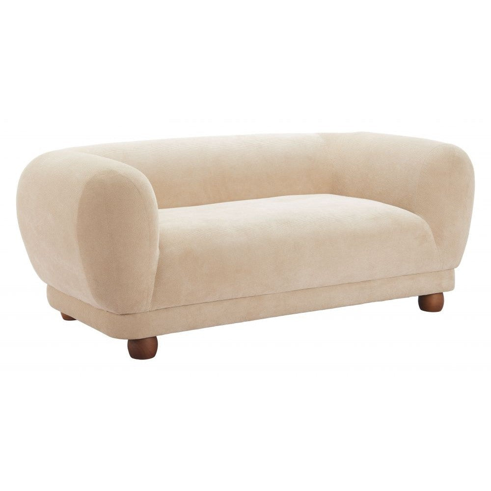 Boet Loveseat Zuo 110430 | Corduroy Polyester Fabric, Elm Wood | Taupe