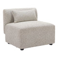 Simu Middle Chair Zuo 110432 | Textured Polyester Fabric, Elm Wood | Dune Greige