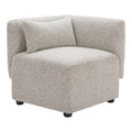 Simu Corner Chair Zuo 110433 | Textured Polyester Fabric, Elm Wood | Dune Greige