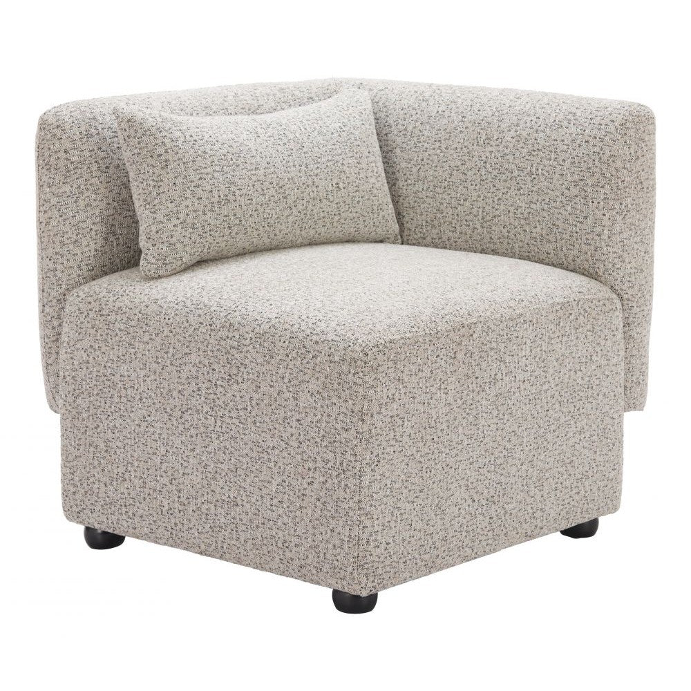 Simu Corner Chair Zuo 110433 | Textured Polyester Fabric, Elm Wood | Dune Greige