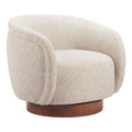Vinta Swivel Chair Zuo 110435 | Textured Polyester Fabric, Elm Wood | Beige