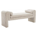 Astar Bench Zuo 110436 | Textured Polyester Fabric, Elm Wood | Beige