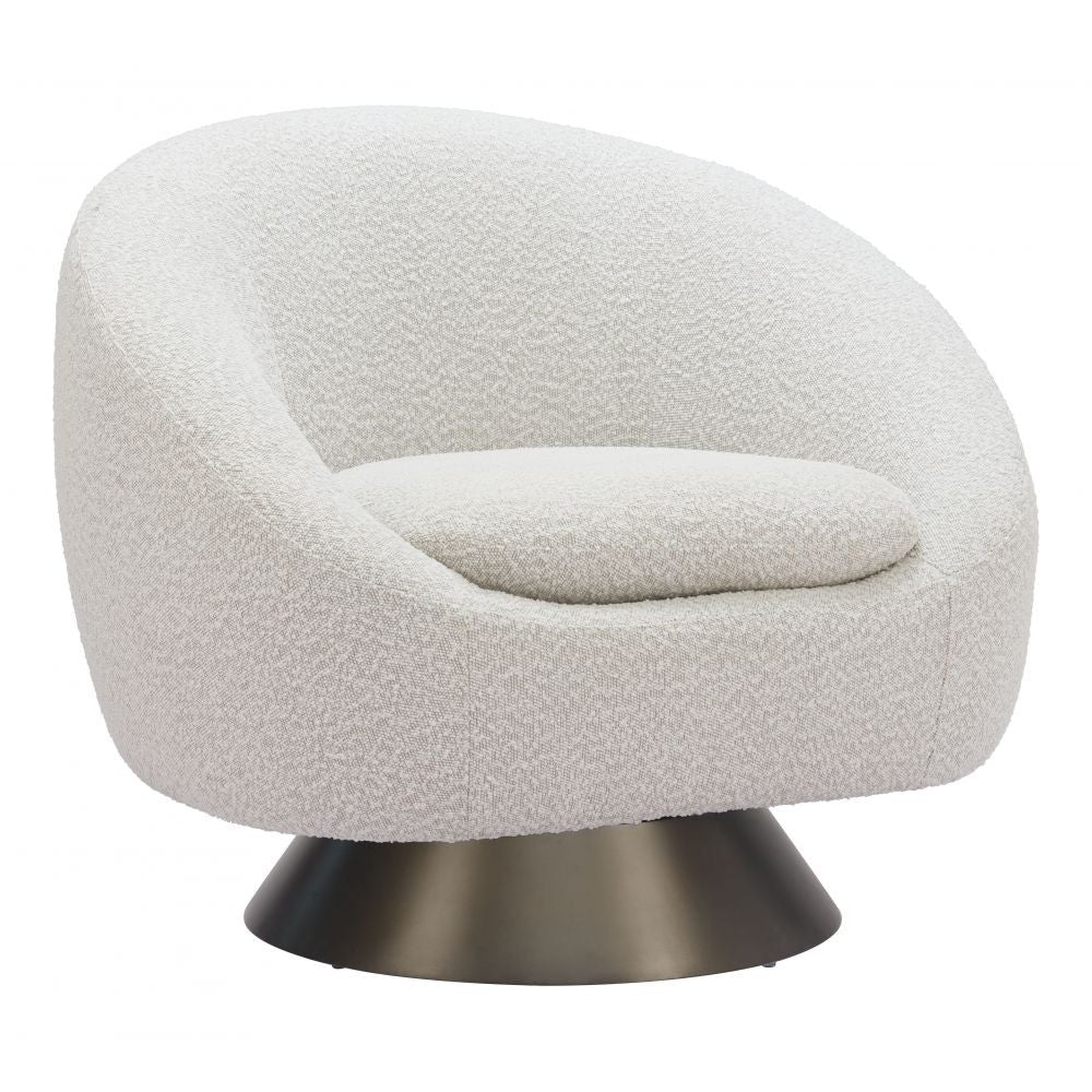 Modan Swivel Chair Zuo 110437 | Textured Polyester Fabric, Powder Coated Steel | Misty Gray