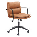 Birao Office Chair Zuo 110438 | Faux Leather, Powder Coated Steel | Brown
