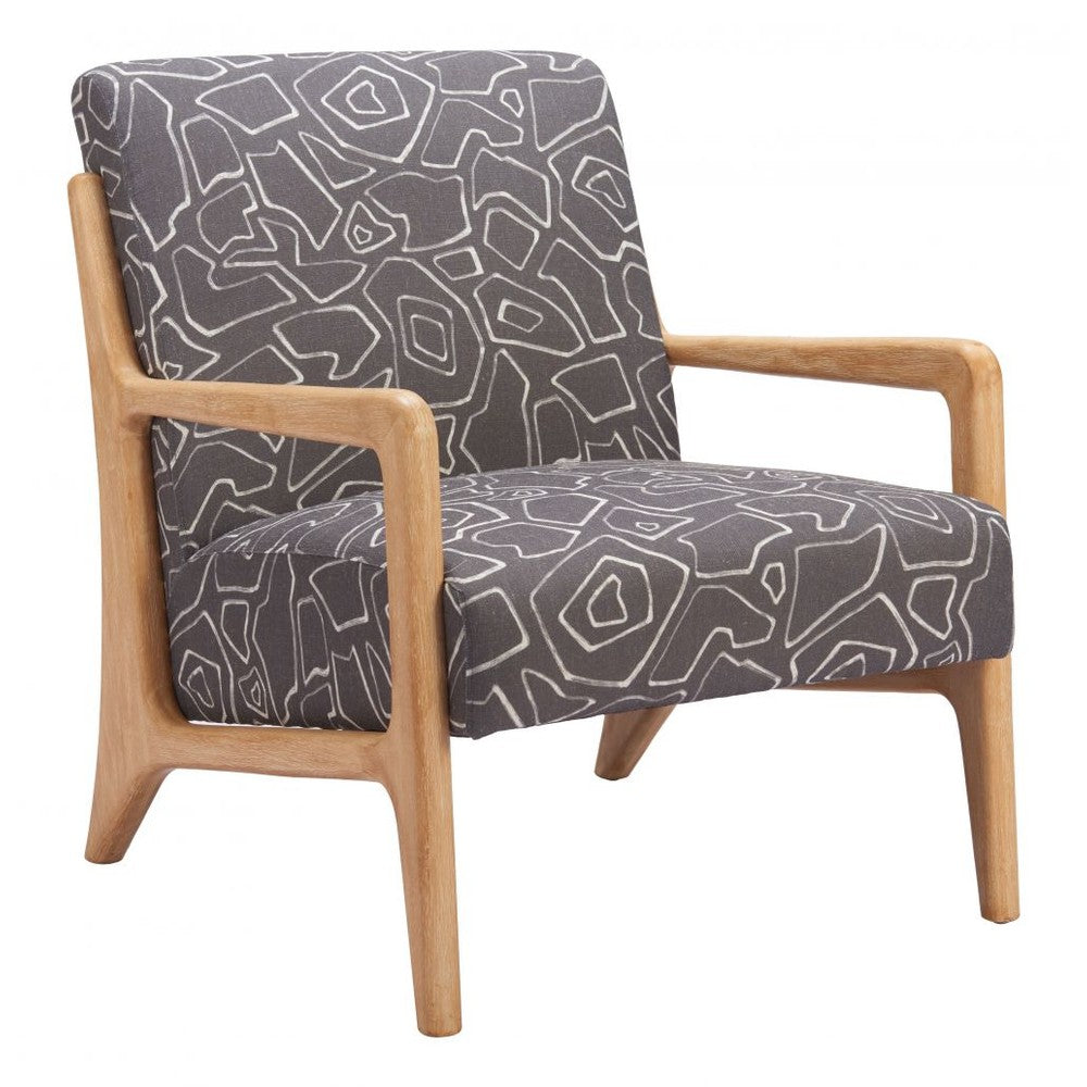 Runa Accent Chair Zuo 110468 | Gray & Natural