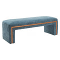 Scatol A Bench Zuo 110471 | Shearling Style Polyester Fabric, Rubberwood | Blue