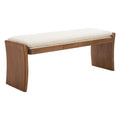 Lafa Bench Zuo 110472 | Textured Polyester Fabric, Rubberwood | Beige