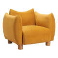 Meia Accent Chair Zuo 110476 | Velvet Polyester Fabric, Ash Wood | Mustard