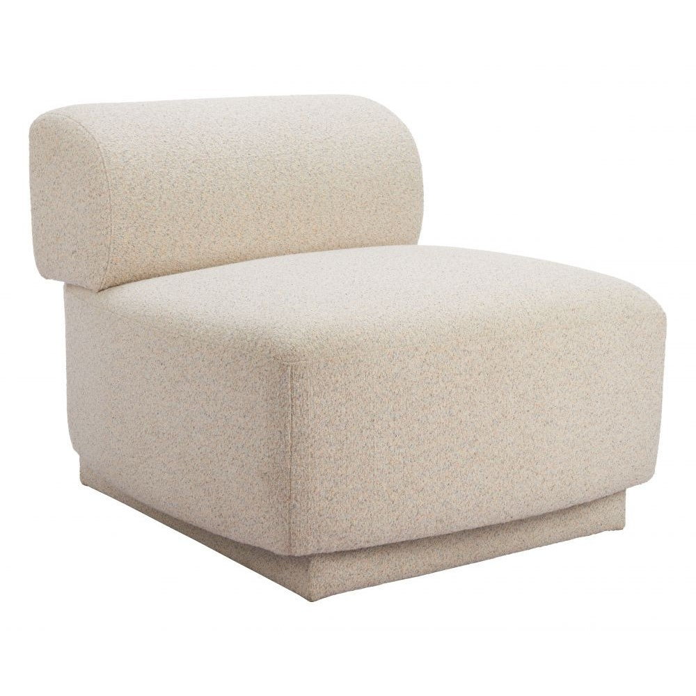 Anese Accent Chair Zuo 110483 | Textured Polyester Fabric, Pine Wood | Multigrain Beige