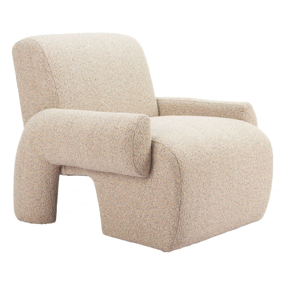 Rura Accent Chair Zuo 110486 | Textured Polyester Fabric, Pine Wood | Heathered Beige
