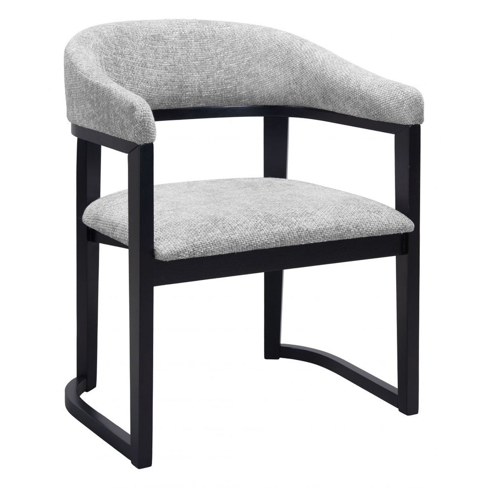 Anasa Dining Chair Zuo 110499 | Poly Linen Fabric, Rubberwood | Gray