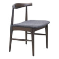 Tuzka Dining Chair Zuo 110513 | Poly Linen Fabric, Rubberwood | Gray & Espresso