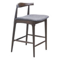 Tuzka Counter Stool Zuo 110514 | Poly Linen Fabric, Rubberwood | Gray & Espresso