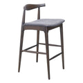 Tuzka Barstool Zuo 110515 | Poly Linen Fabric, Rubberwood | Gray & Espresso