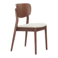 Kellua Dining Chair Zuo 110518 | Poly Linen Fabric, Walnut Veneer Rubberwood | Beige & Walnut