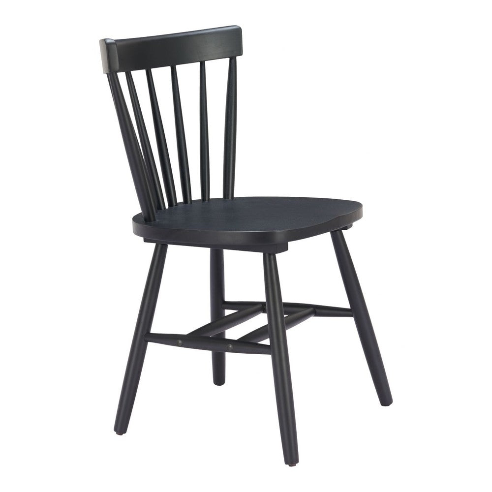 Tyce Dining Chair Zuo 110526 | Painted Rubberwood | Black