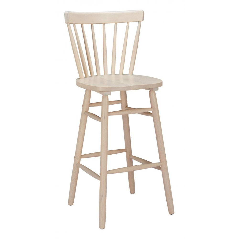 Tyce Barstool Zuo 110529 | Whitewashed Rubberwood | Natural