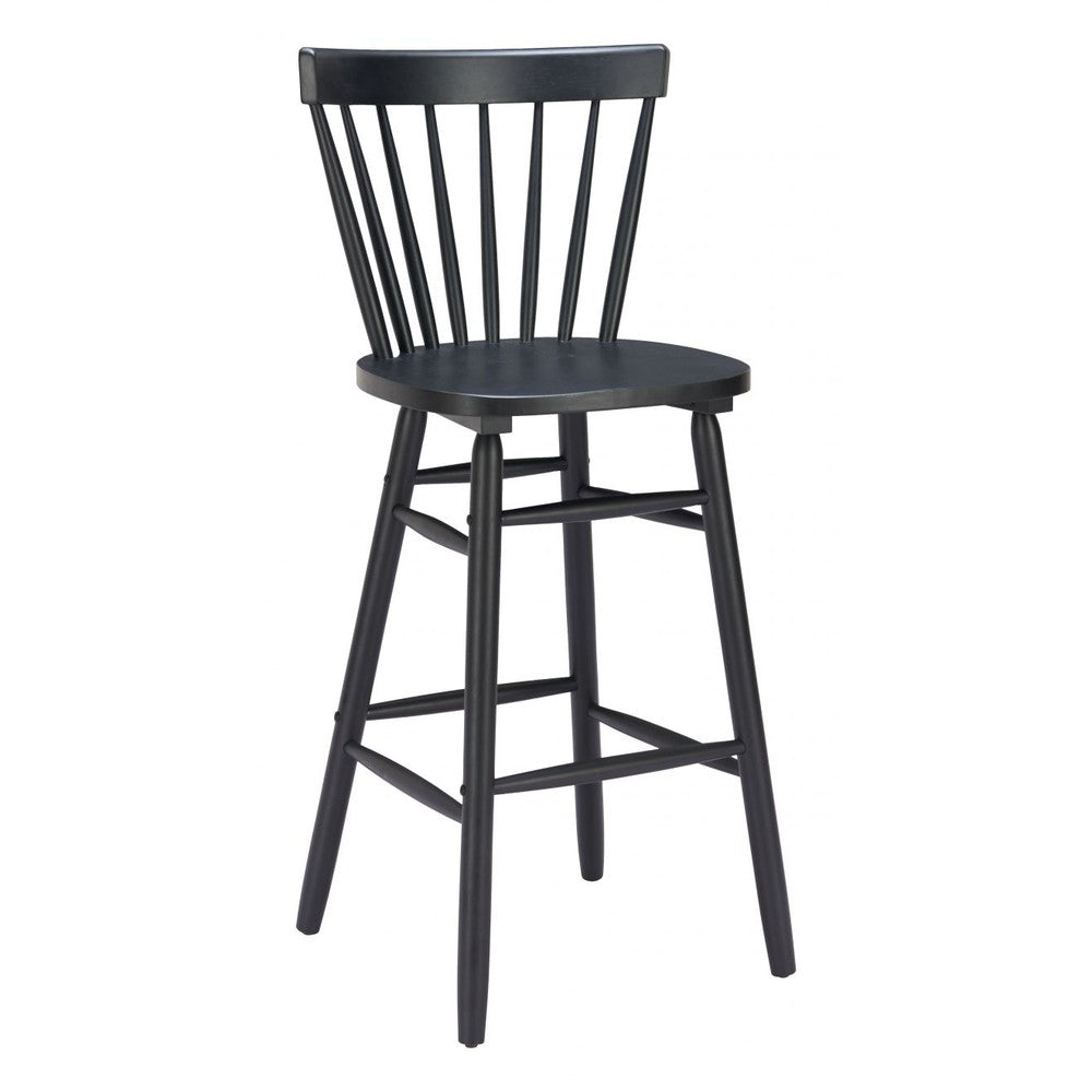 Tyce Barstool Zuo 110530 | Painted Rubberwood | Black