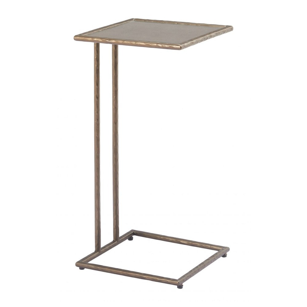 Ringen Side Table Zuo 110534 | Mirror Glass, Powder Coated Steel | Bronze