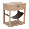 Haram Side Table Zuo 110540 | Fir Wood, Faux Leather | Natural