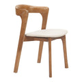 Pioro Dining Chair Zuo 110550 | Faux Leather, Elm Wood | Beige & Walnut