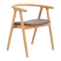 Peker Dining Chair Zuo 110553 | Faux Leather, Whitewashed Elm Wood | Brown & Natural