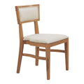 Kuchen Dining Chair Zuo 110554 | Poly Linen Fabric, Whitewashed Elm Wood | Ivory & Natural