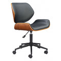 Flex Low Back Office Chair Zuo 110561 | Faux Leather, Powder Coated Steel | Black