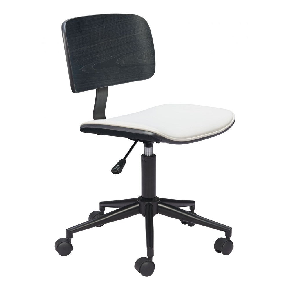 Duravel Office Chair Zuo 110563 | Faux Leather, Powder Coated Steel | White & Black