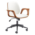 Ali Office Chair Zuo 110564 | Faux Leather, Powder Coated Steel | White