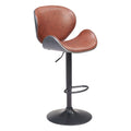 Meyane Barstool Zuo 110568 | Faux Leather, Powder Coated Steel | Brown
