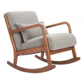Hady Rocking Chair Zuo 110570 | Textured Polyester Fabric, Rubberwood | Gray