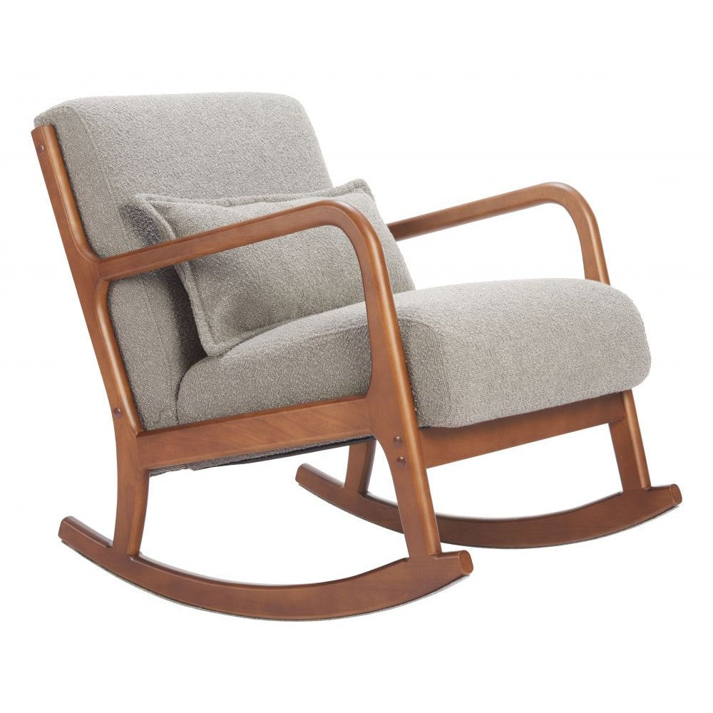 Hady Rocking Chair Zuo 110570 | Textured Polyester Fabric, Rubberwood | Gray