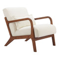 Macio Accent Chair Zuo 110571 | Textured Polyester Fabric, Rubberwood | Cream