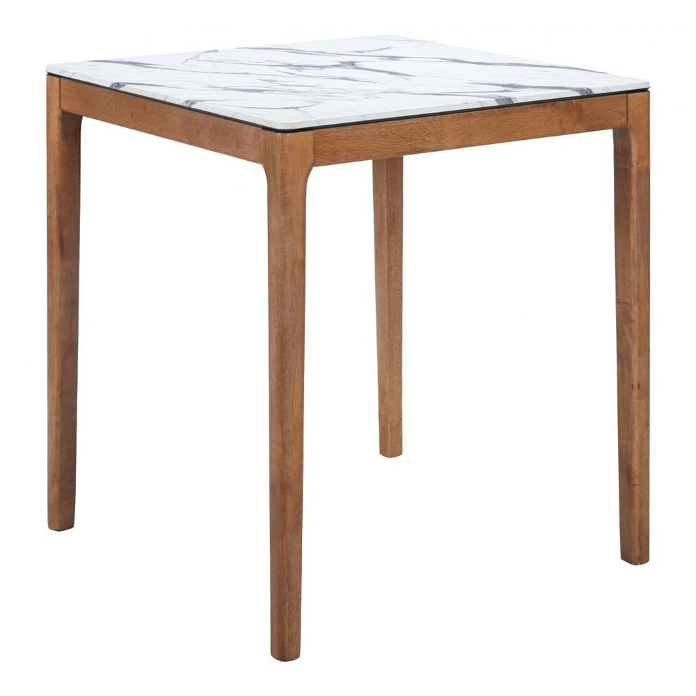 Eva Counter Table Zuo 110586 | Faux Marble Rubberwood, Rubberwood | White