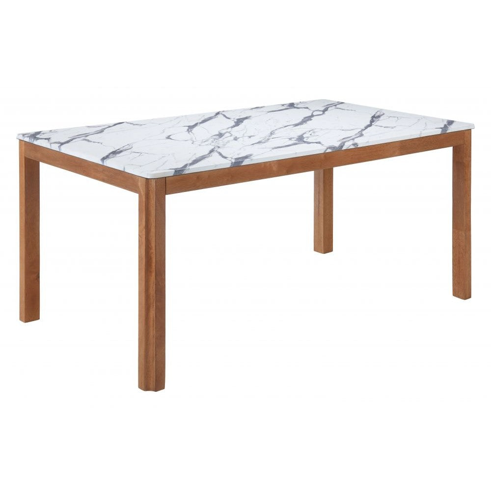 Jemy Dining Table Zuo 110588 | Faux Marble Rubberwood, Rubberwood | White