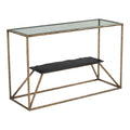 Ranol Console Table Zuo 110600 | Glass, Natural Marble, Forged Iron | Brass