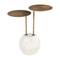 Anten Side Table Zuo 110607 | Plated Iron, Natural Marble | Brass & White