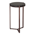 Daiza Side Table Zuo 110613 | Recycled Sand Cast Glass, Powder Coated Iron | Bronze