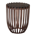 Kafig Side Table Zuo 110614 | Recycled Sand Cast Glass, Powder Coated Iron | Bronze